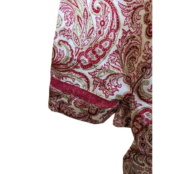 Thalia Sodi Intimates Satin Gold Burgundy Paisley Pajama Set Women Plus Size XXL - Picture 5 of 8
